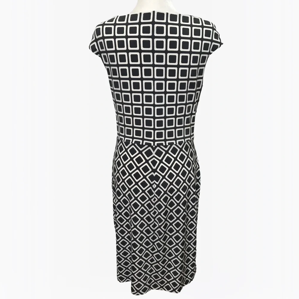 Ralph Lauren Sheath Geo Print Women’s Midi Dress - 10/12 - Picture 11 of 17